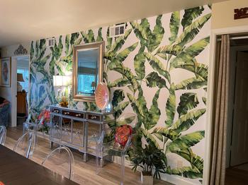 ONDECOR Removable Wallpaper Peel and Stick Wallpaper Wall Paper Wall Mural - Banana Leaf Wallpaper Tropical Wallpaper - A466 Review