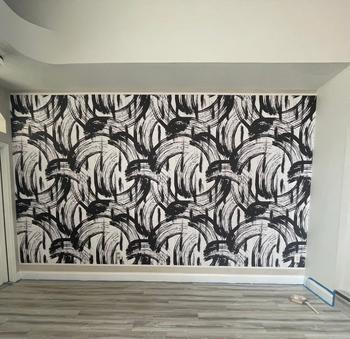 ONDECOR Removable Wallpaper Peel and Stick Wallpaper Wall Paper Wall Mural - Black and White Paintbrush Wallpaper - B039 Review