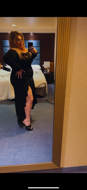 Curvy Sense Plus Size Anisa Cascade Ruffle Dress - Black Review