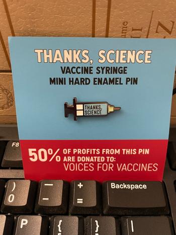 Dissent Pins Thanks, Science - Vaccine Syringe Mini Pin Review
