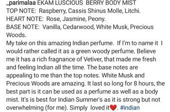 Ekam Luscious Berry Body Mist, 250ml Review