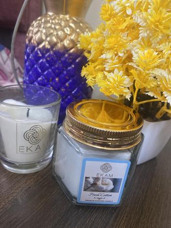 Ekam Fresh Cotton Hexa Jar Scented Candle Review