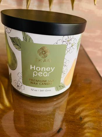 Ekam Honey Pear Premium Soy Wax Candle, Fruity Series Review