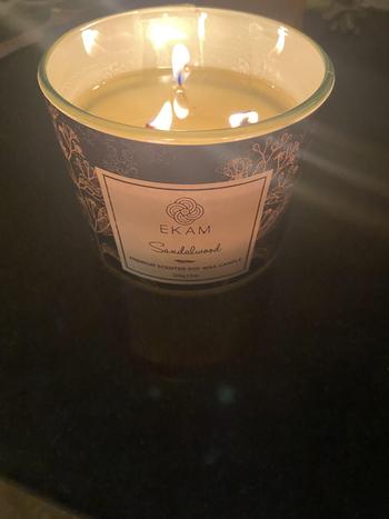 Ekam Sandalwood 3 Wick Soy Wax Scented Candle Review