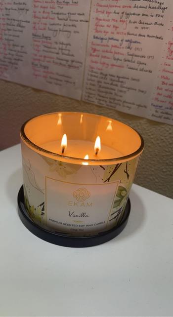 Ekam Vanilla 3 Wick Soy Wax Scented Candle Review