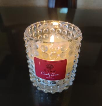 Ekam Candy Cane Hobnail Jar Scented Candle Review
