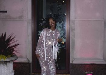 AMEKANA.COM Rome Diamante Tassel Maxi Dress(Rhinestones) Review