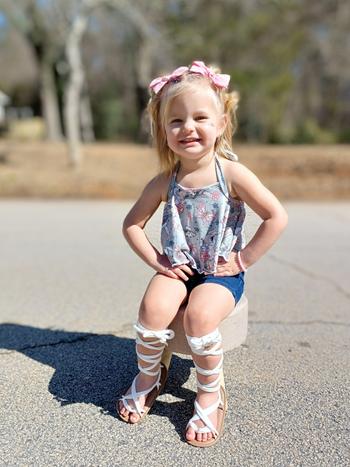 Bailey's Blossoms Lace Up Gladiator Sandals - Ivory Review