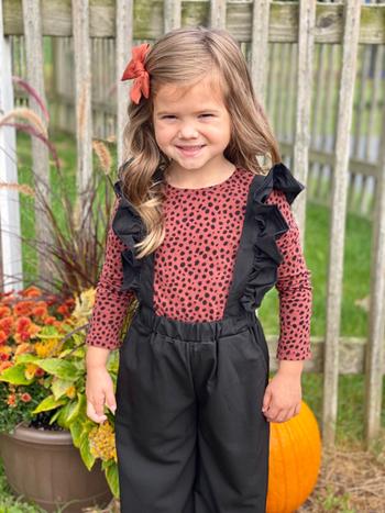 Bailey's Blossoms Sharlyn Ruffle Suspender Pants - Black Onyx Review