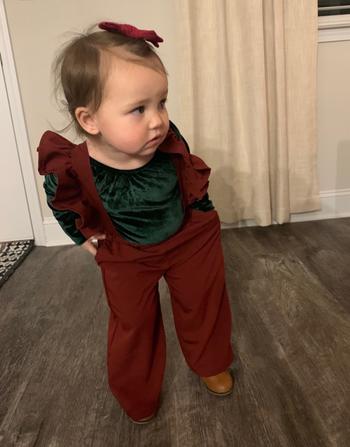 Bailey's Blossoms Sharlyn Ruffle Suspender Pants - Red Clay Review