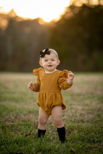 Bailey's Blossoms Rhodes Bubble Shorty Romper - Dusty Mustard Review
