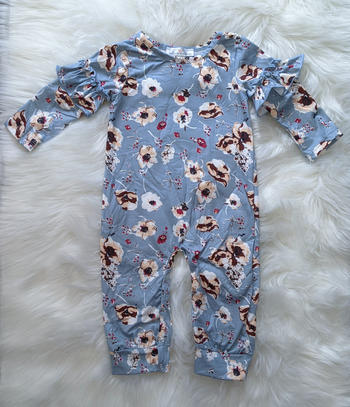 Bailey's Blossoms Sterling Ruffle Sleeve Onesie - Bigsky Blue Floral - 0-3months Review
