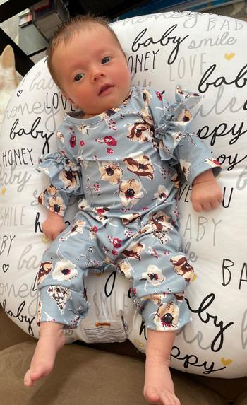 Bailey's Blossoms Sterling Ruffle Sleeve Onesie - Bigsky Blue Floral - 0-3months Review