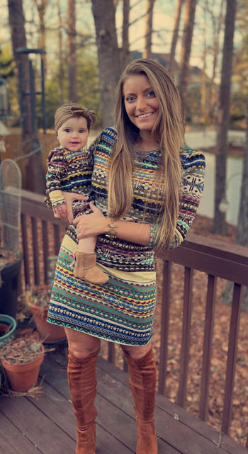Bailey's Blossoms Georgie Sweater Dress - Multicolored Aztec Review