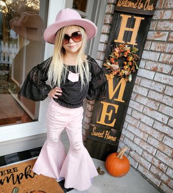 yinzperation Barbie Pleated Denim Bell Bottoms - PowerPuff Distressed Pink Review