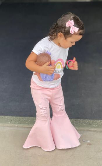 yinzperation Barbie Pleated Denim Bell Bottoms - PowerPuff Distressed Pink Review