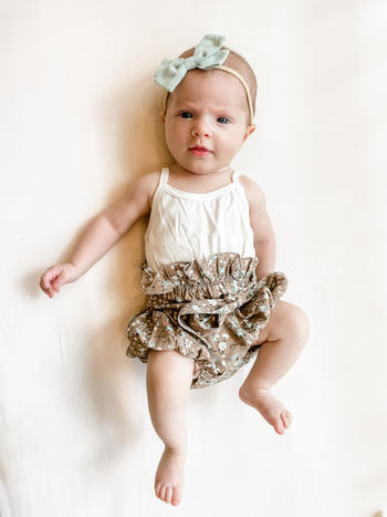 Bailey's Blossoms Blair Camisole Romper - Teal & Brown Floral Review