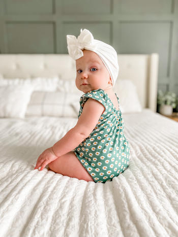 Bailey's Blossoms Maggie Cap Sleeve Leotard - Green with Daisy Floral Review
