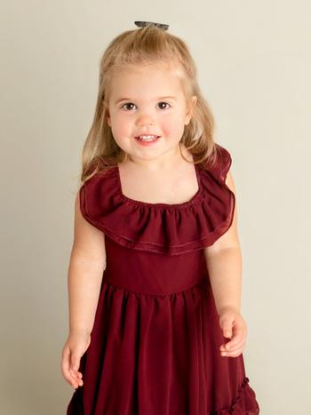 Bailey's Blossoms Nellie Ruffle Maxi Dress - Wine Review