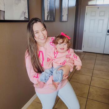 yinzperation Crawford Bubble Sleeve Sweater - Pink Hearts Review