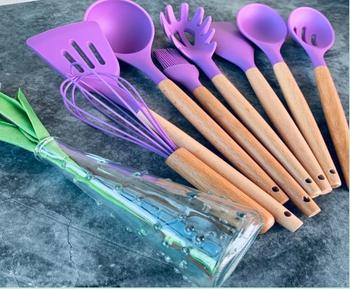 TrendyVibes.CO Silicone Kitchen Utensils Set with Wooden Handle Review