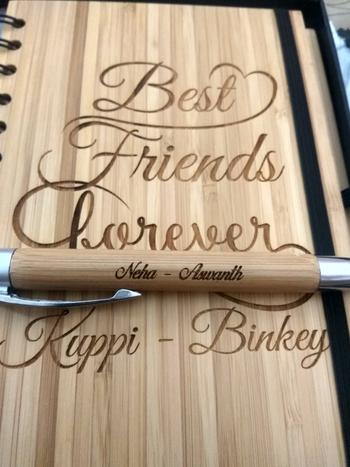 Woodgeek store Best Friends Forever - Personalized Wooden Notebook Review