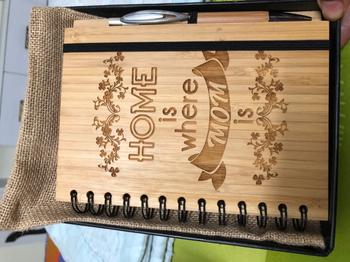 Woodgeek store Home is where mom is - bamboo wood notebook Review