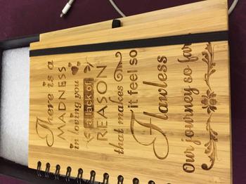 Woodgeek store There is a madness in loving you - Personalized Wooden Notebook Review