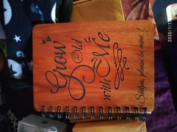 Woodgeek store Grow old with me - Personalized Wooden Notebook Review