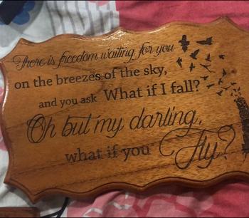 Woodgeek store What If You Fly Engraved Wood Sign Review