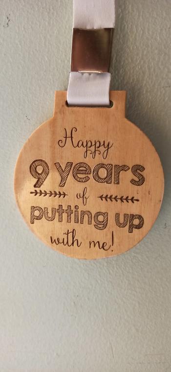Woodgeek store Happy Anniversary Wooden Medal Review