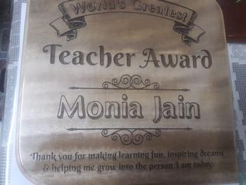 Woodgeek store World's Greatest Teacher Wooden Award Plaque Review