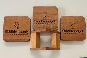 Woodgeek store Customize Your Own Square Wooden Coaster Set - Custom Coasters With Holder Review