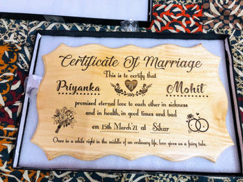 Woodgeek store Personalized Wooden Marriage Certificate Review