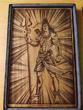 Woodgeek store Shiva The Destroyer of Evil Carved Wooden Poster Review