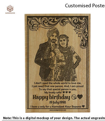 Woodgeek store Happy Birthday Best Friend Personalized Wooden Frame Review