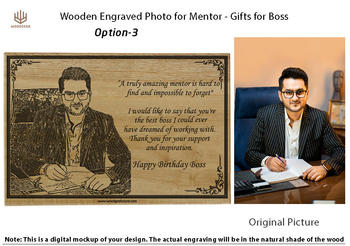 Woodgeek store Wooden Engraved Photo for Mentor - Gifts for Boss Review