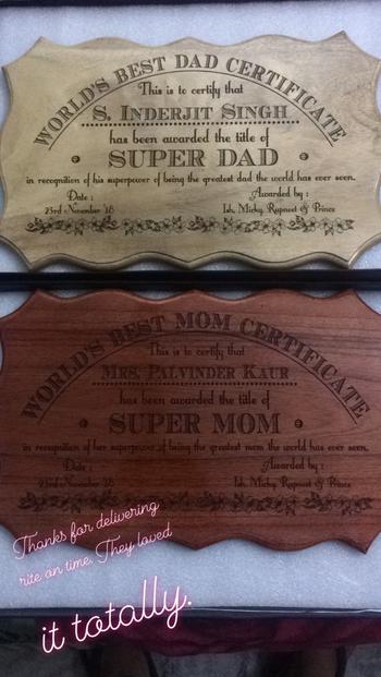 Woodgeek store Personalized World's Best Mom Wooden Certificate Review