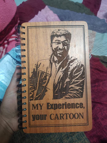 Woodgeek store Tedha Hai Par Mera Hai - Personalised funny couple wooden notebook Review