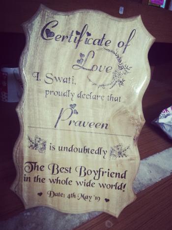 Woodgeek store Wooden Certificate of Love for The Best Boyfriend Review