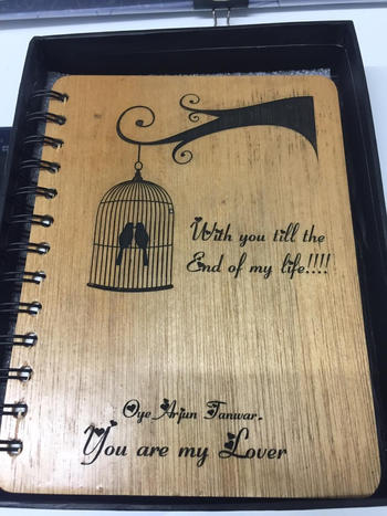 Woodgeek store With you till the end of my life - Personalized Wooden Notebook Review