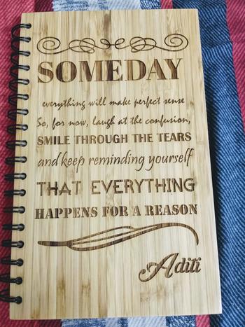 Woodgeek store Everything happens for a reason - bamboo wood notebook Review