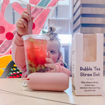 We Might Be Tiny Keepie + Bubble Tea Straw Set - Yellow Review