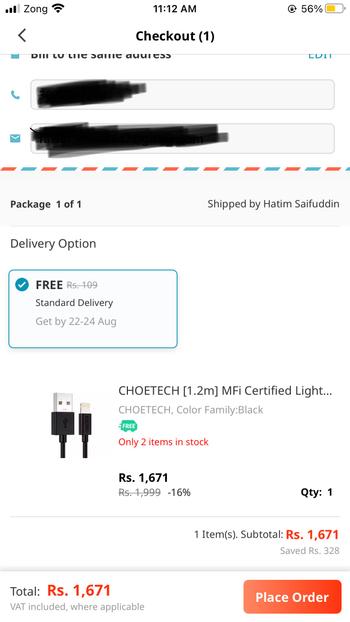 Dab Lew Tech Choetech USB to Lightning Cable Apple Mfi Certified (1.2m/4ft) - Black (IP0026) Review