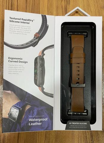 Dab Lew Tech UNIQ STRADEN Genuine Leather Hybrid Apple Watch Strap for Series 1-8 SE/SE2  (49/45/44/42MM) - Toffee (Brown) Review