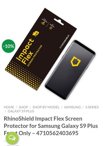 Dab Lew Tech RhinoShield Impact Flex Screen Protector for Samsung Galaxy S9 Plus Front Only - 4710562403695 Review