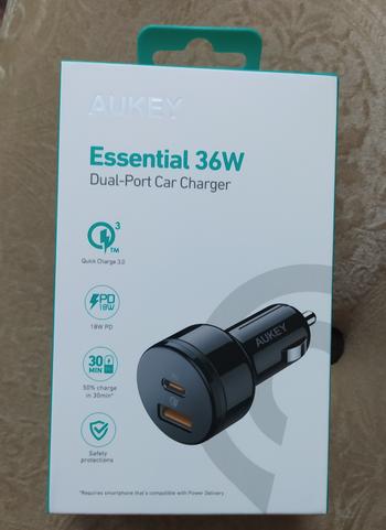 Dab Lew Tech AUKEY CC-Y18 - Essential 36W Dual Port Car Charger 1 Port 18W Power Delivery and other Qualcomm USB-A Port Review