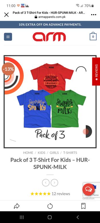 ARM Apparels Pack of 3 T-Shirt For Kids - HUR-SPUNK-MILK Review