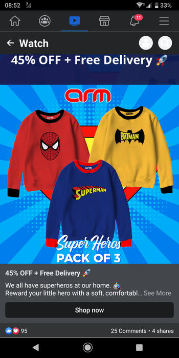 ARM Apparels Pack of 3 Contrast Rib Super Hero Sweat Shirts (SUP_BAT_SPI-03KFSR) Review