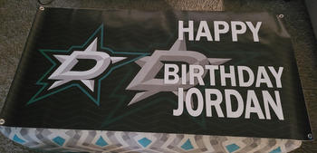 Cuztom Threadz Personalized Dallas Stars Banner for Special Occasion, Holiday, Birthday, Announcement, Retirement, Promotion, Celebration. Review